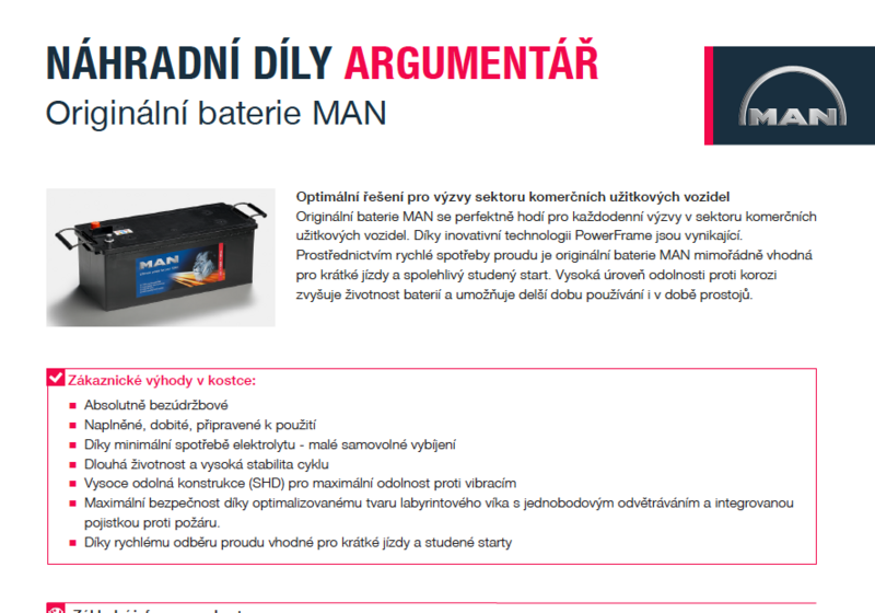 Originální baterie MAN